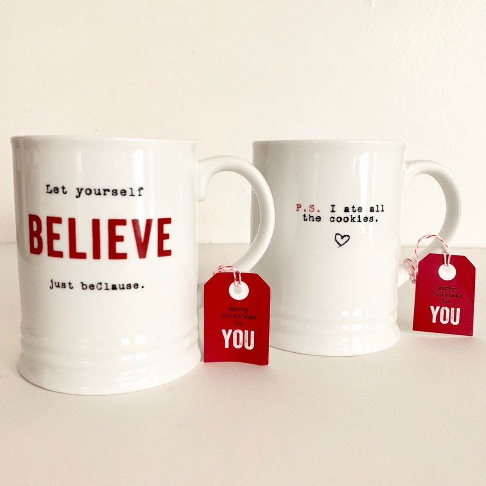 Fringe Studio Christmas Mugs Cups Set of 2